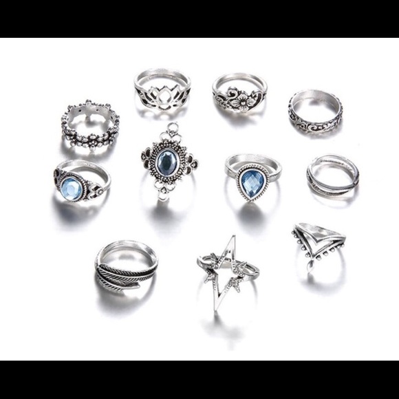 Women's Boho 11Pcs/Set Joint Knuckle Rings - Picture 6 of 7